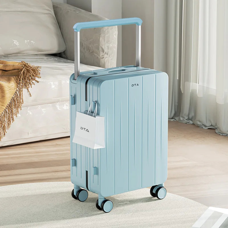 Luggage female 20 "small trolley case  new high appearance suitcase level travel 24 light pink leather case