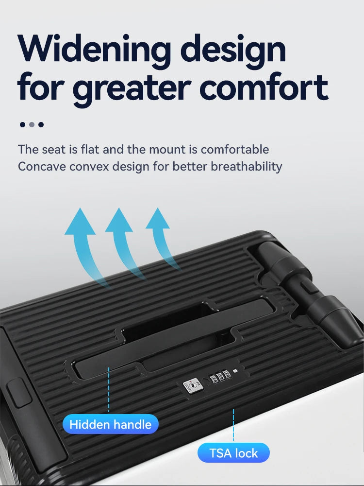 Luggage  Suitcase Electric Can Ride – 20 inch Carry-on Size Travel Case with TSA Lock & Silent Wheels for Boarding & Vacation