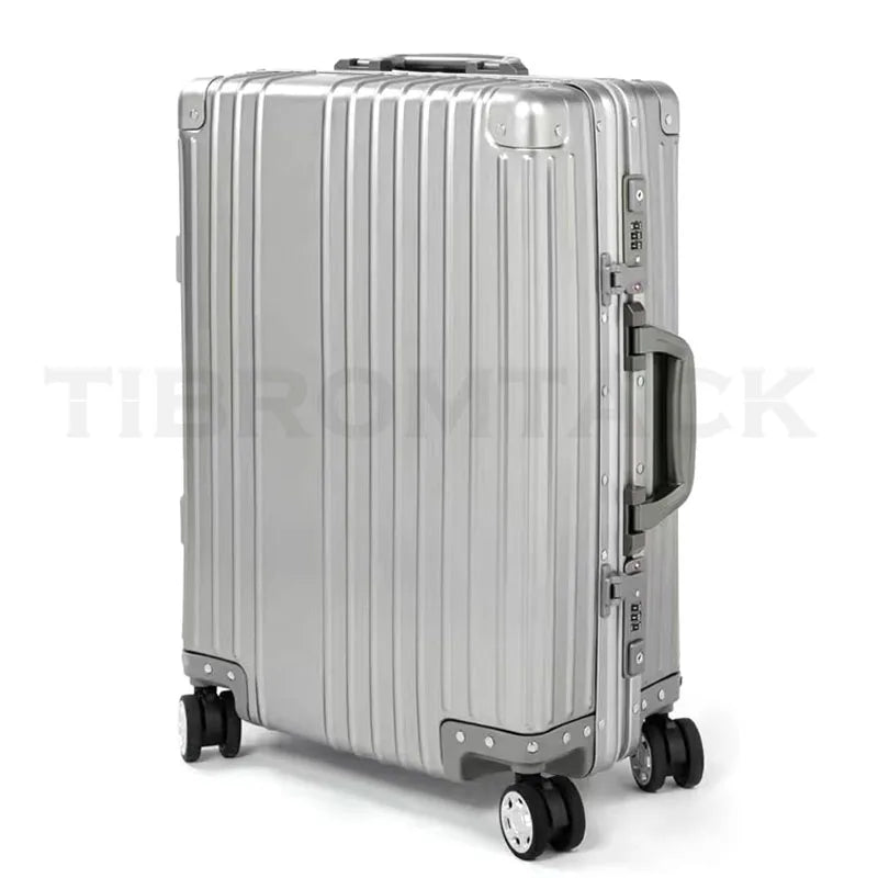 Titanium Luggage Suitcases with Wheels, Luxury Metal Spinner Wheels with TSA Lock, Airline Approved, 20 inches