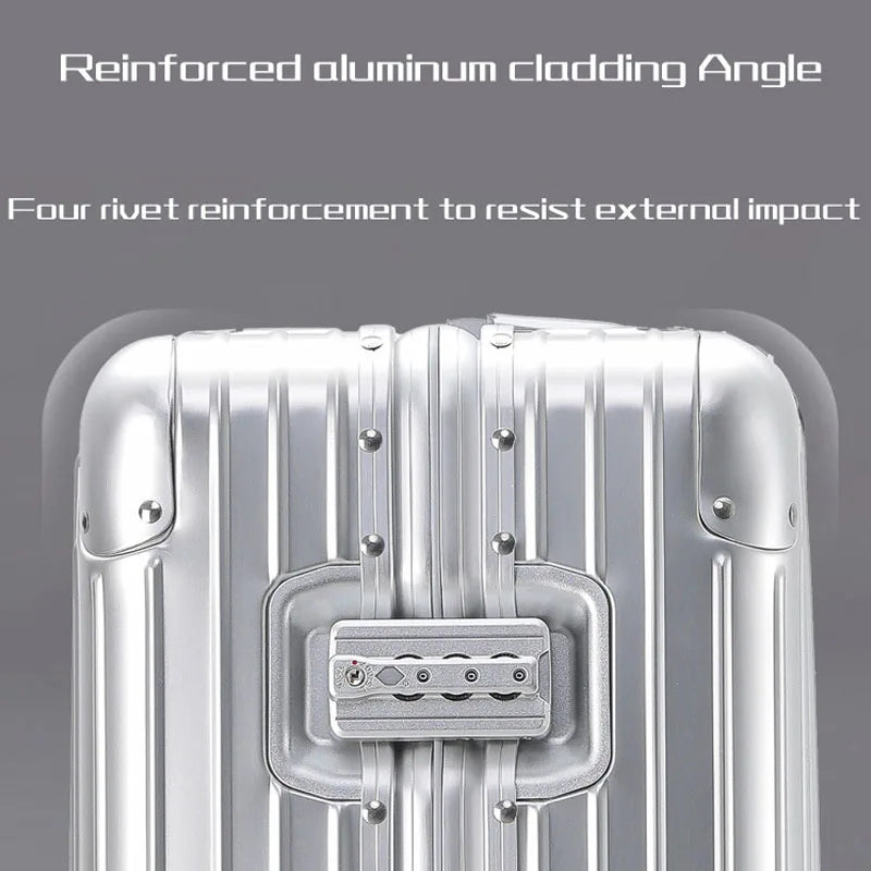 Rolling Luggage 20/24/26/29''Trolley Luggage Carry-On Cabin Suitcase 100% Aluminum-magnesium Alloy Travel Suitcase High Quality