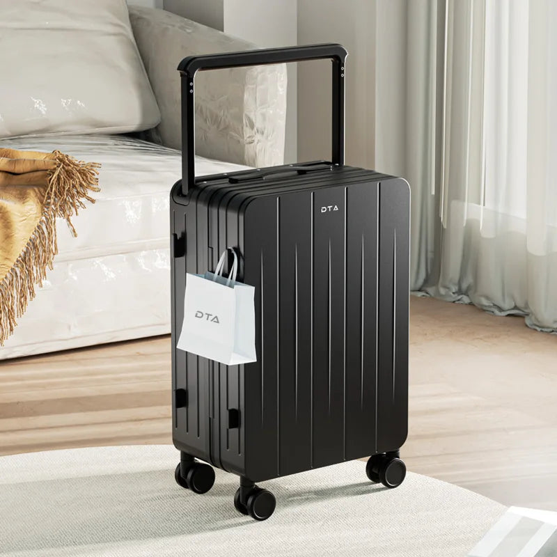 Luggage female 20 "small trolley case  new high appearance suitcase level travel 24 light pink leather case