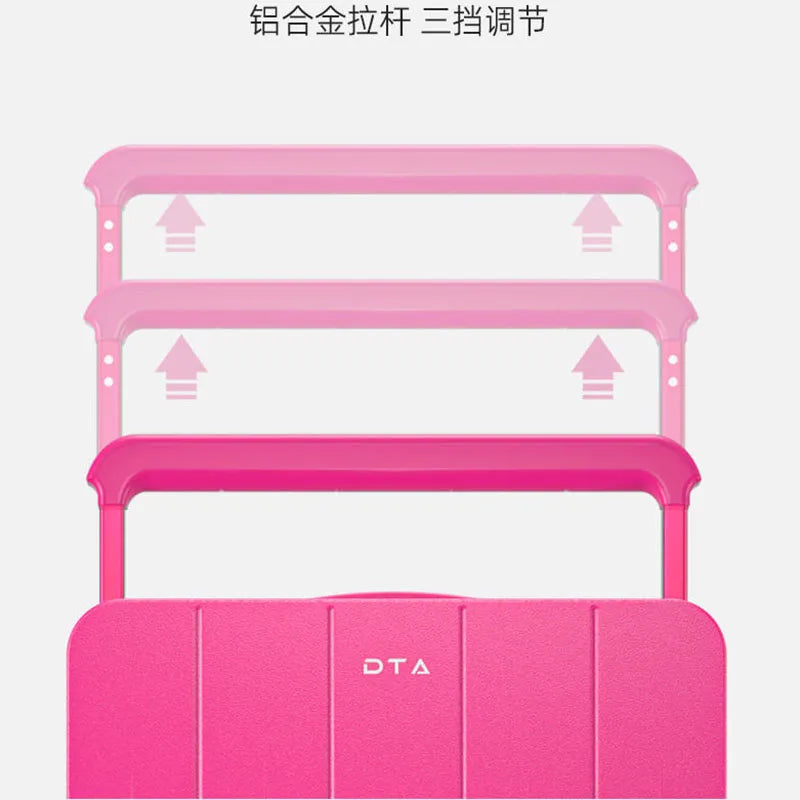 Luggage female 20 "small trolley case  new high appearance suitcase level travel 24 light pink leather case