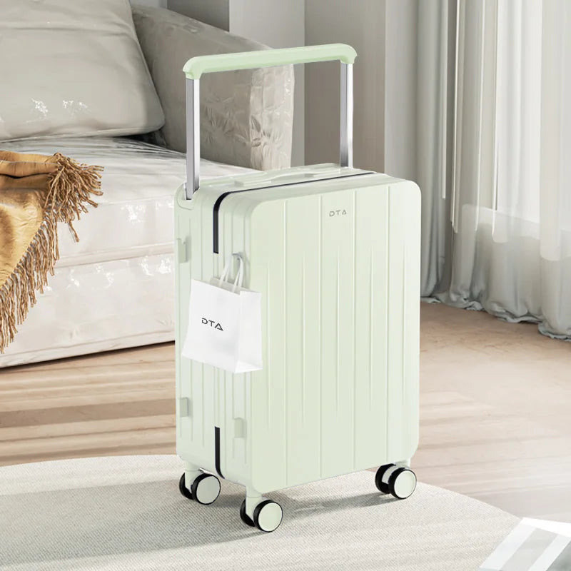 Luggage female 20 "small trolley case  new high appearance suitcase level travel 24 light pink leather case