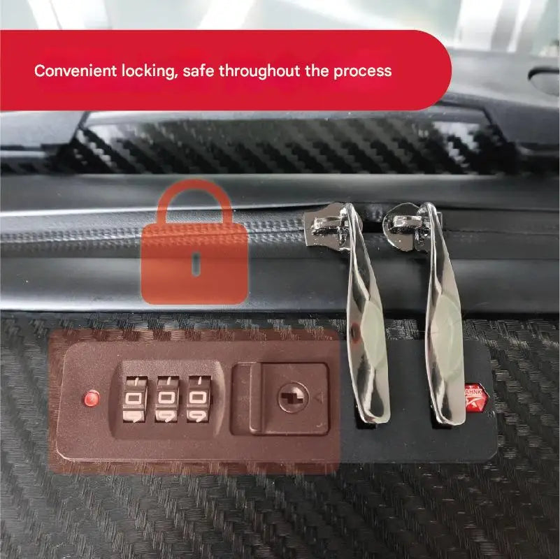 Explorer LED Luggage – Carbon Texture DIY Bluetooth Suitcase with Light-Up Eyes, Smart Travel Bag, Motorcycles Accessories