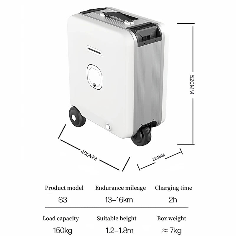checked baggage allowed carry-on luggage lightweight remote-controlled rideable electric suitcase