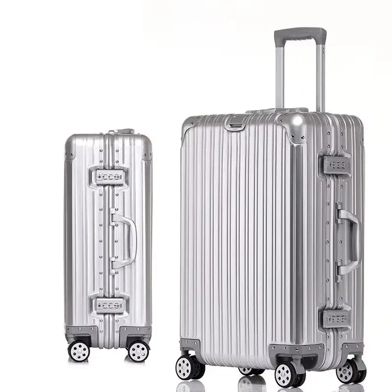 Rolling Luggage 20/24/26/29''Trolley Luggage Carry-On Cabin Suitcase 100% Aluminum-magnesium Alloy Travel Suitcase High Quality