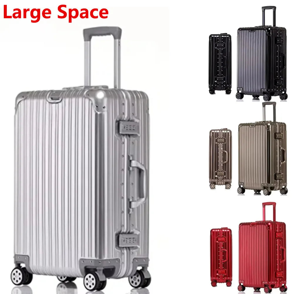 Rolling Luggage 20/24/26/29''Trolley Luggage Carry-On Cabin Suitcase 100% Aluminum-magnesium Alloy Travel Suitcase High Quality