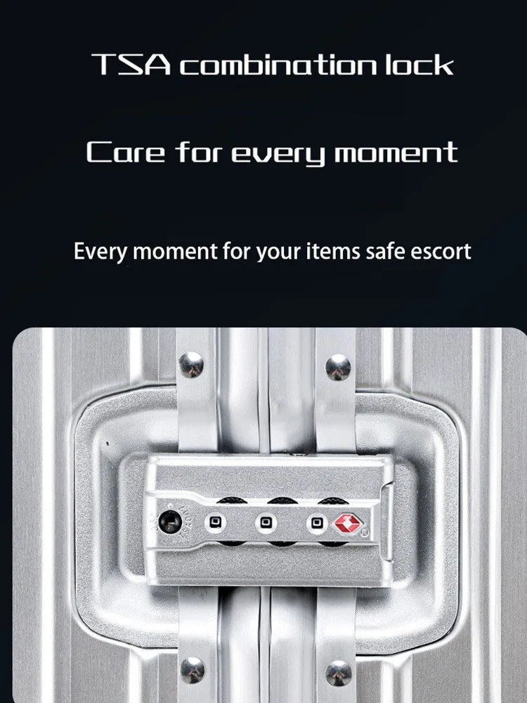 Rolling Luggage 20/24/26/29''Trolley Luggage Carry-On Cabin Suitcase 100% Aluminum-magnesium Alloy Travel Suitcase High Quality