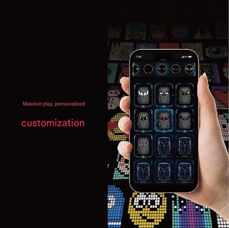 Explorer LED Luggage – Carbon Texture DIY Bluetooth Suitcase with Light-Up Eyes, Smart Travel Bag, Motorcycles Accessories