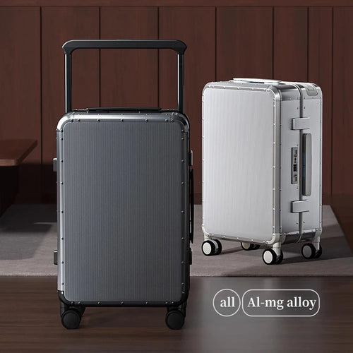 20-inch all-aluminum luggage suitcase. Three colors to choose from. It's carry-on compliant. Suitable for both men and women. It
