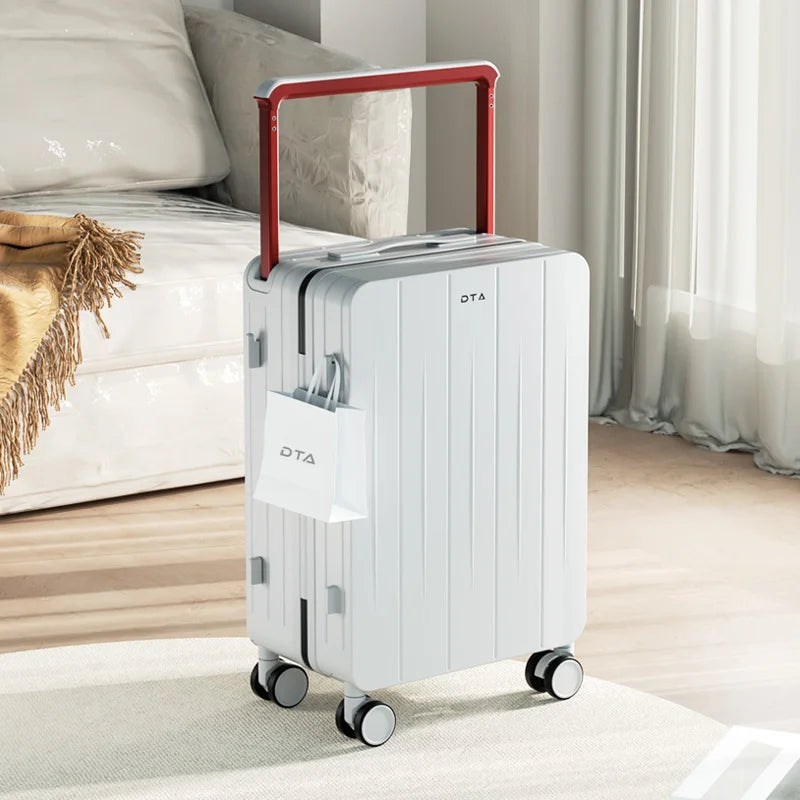 Luggage female 20 "small trolley case  new high appearance suitcase level travel 24 light pink leather case