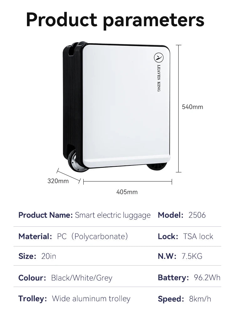 Luggage  Suitcase Electric Can Ride – 20 inch Carry-on Size Travel Case with TSA Lock & Silent Wheels for Boarding & Vacation
